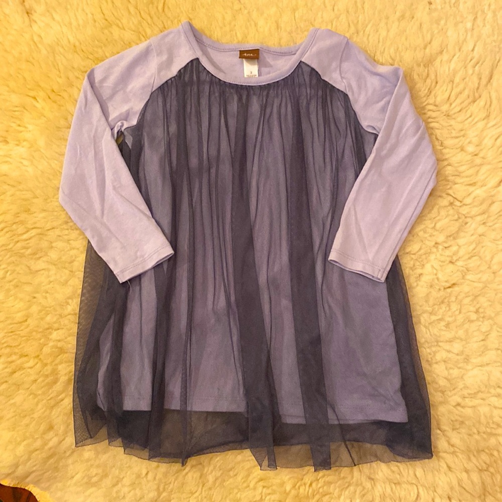TEA Collection, Lavender liner with navy Tulle, EUC 2T